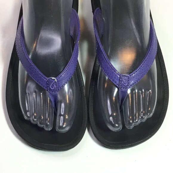 OluKai Kulapa Kai Flip Flops Size 9 Thong Sandals Purple Textured Comfort Beach - Picture 5 of 10